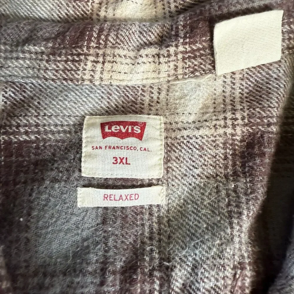 Levi's Flannel Long Sleeve Shirt Button Up Mens Size‎ 3XL 100% Cotton Gorpcore